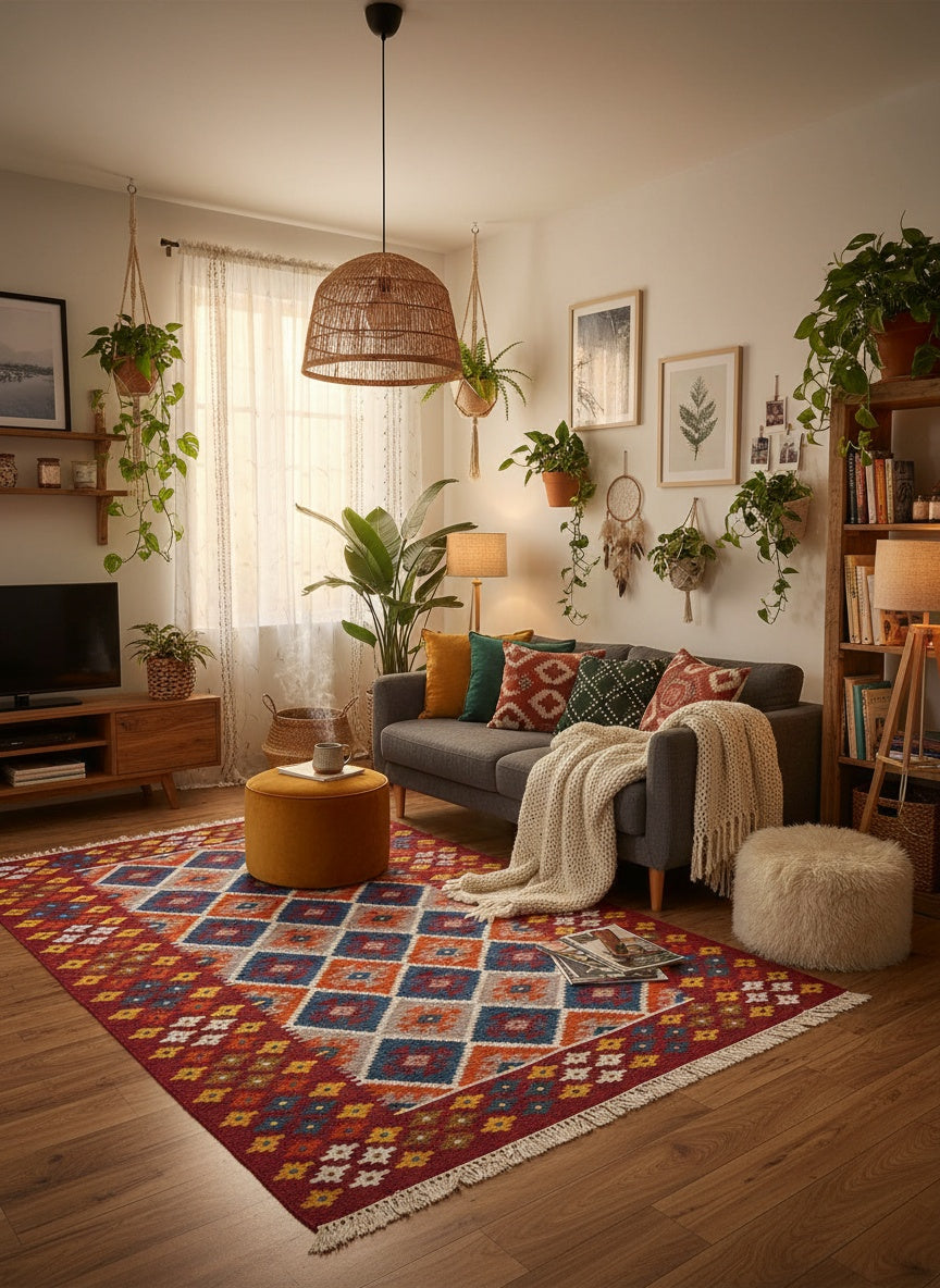 Living room decorated with Dariyaa rug