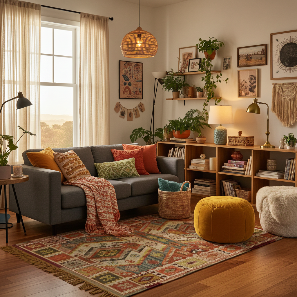 Living room decorated with Dariyaa Rug