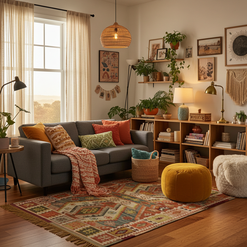 Living room decorated with Dariyaa Rug