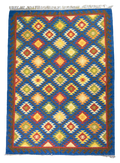Colourful Rug with blue base