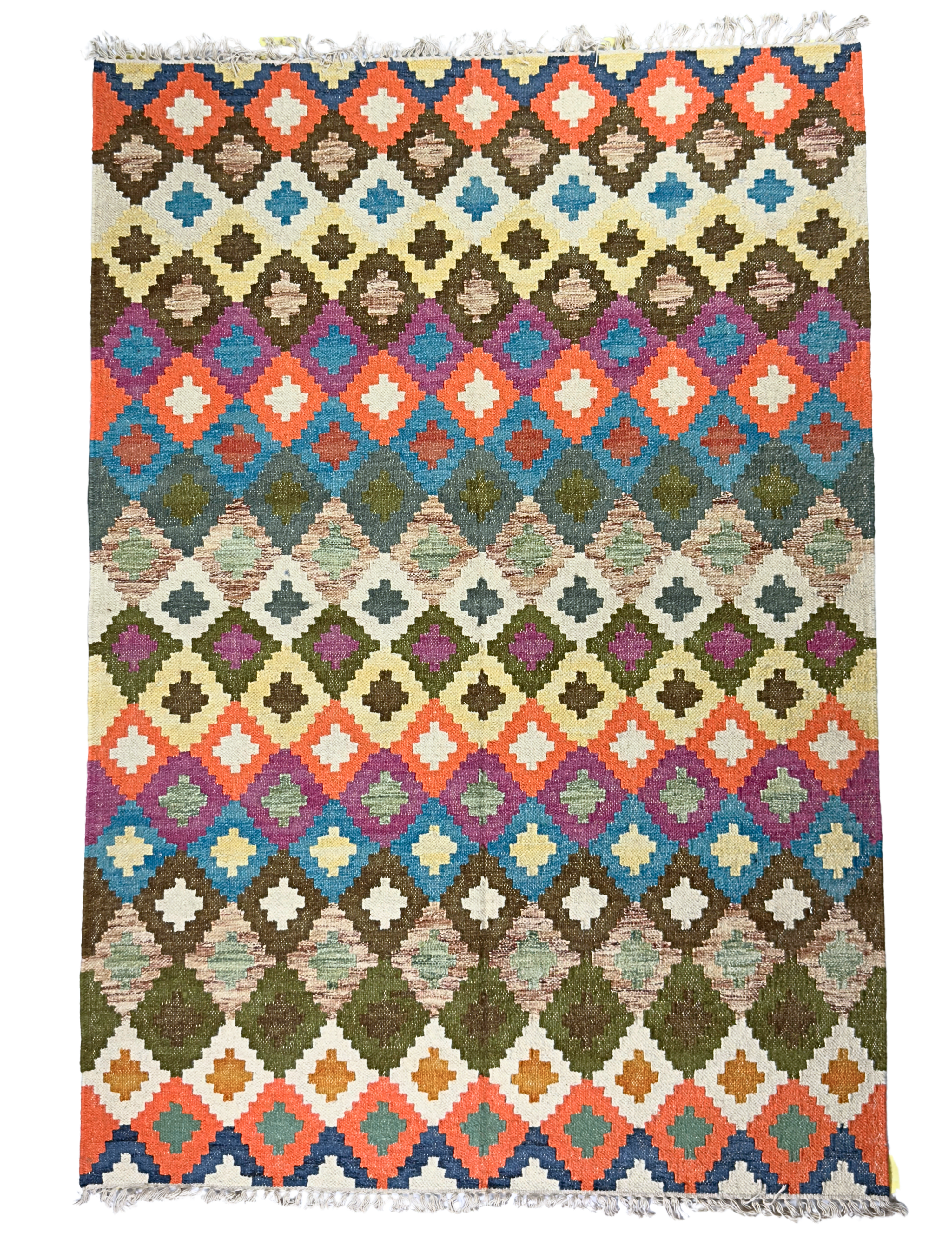 Hand weaved colourful rug 
