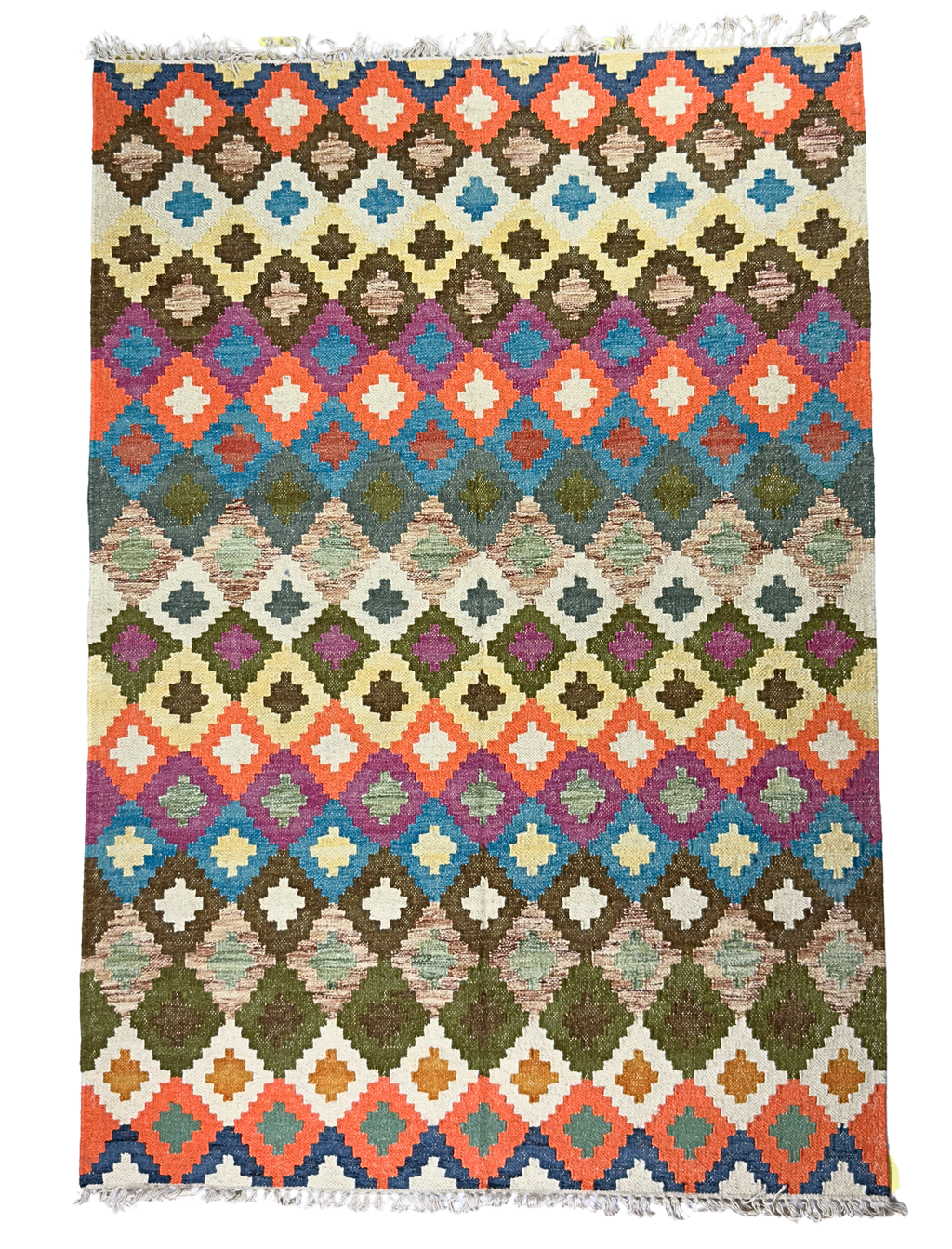 Hand weaved colourful rug 