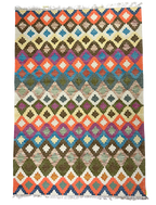 Hand weaved colourful rug 