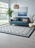 Handwoven blue, green and pink wool rug by Dariyaa